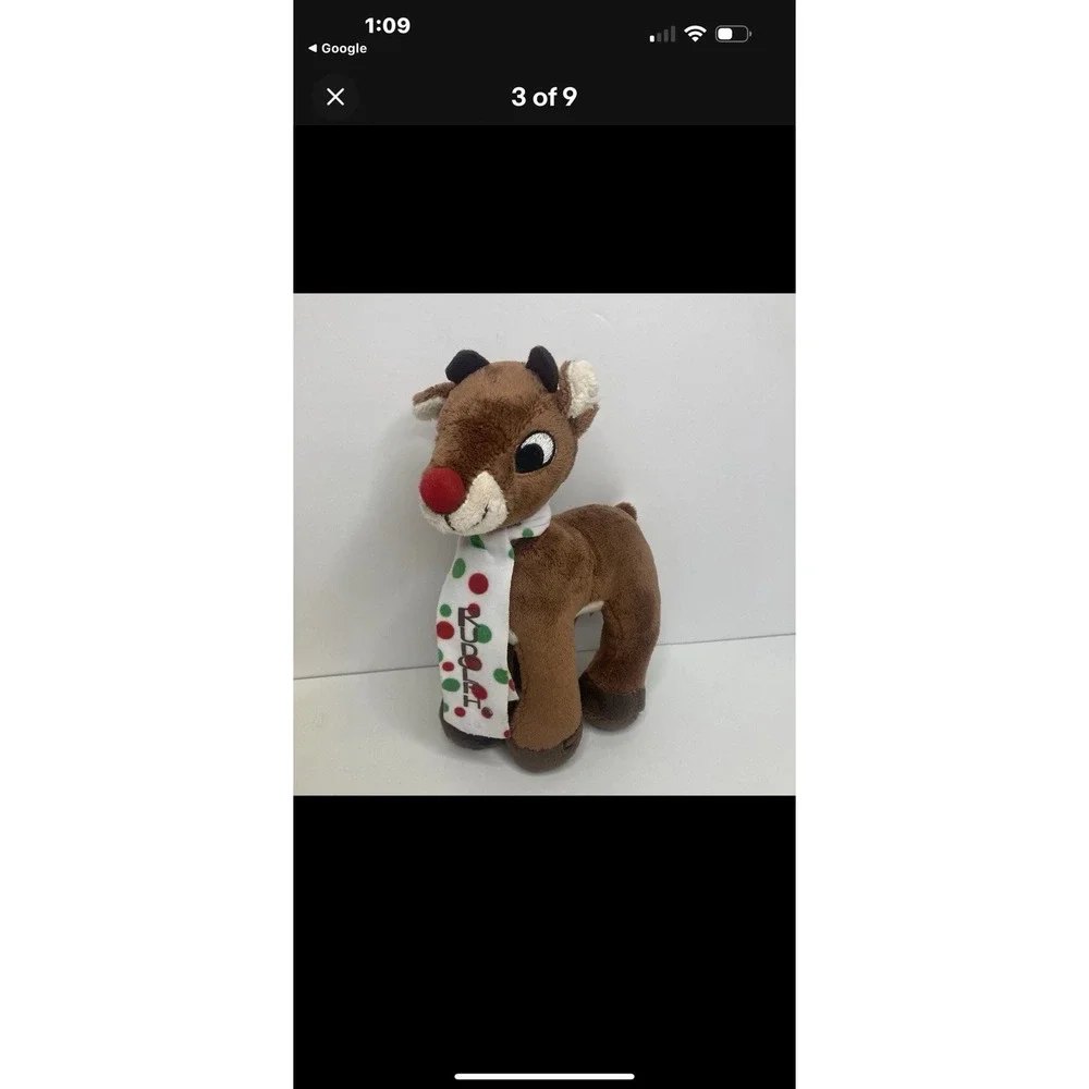 Rudolph the Red-Nosed Reindeer Soft And Festive Plush‎ Cute Poka dot Scarf